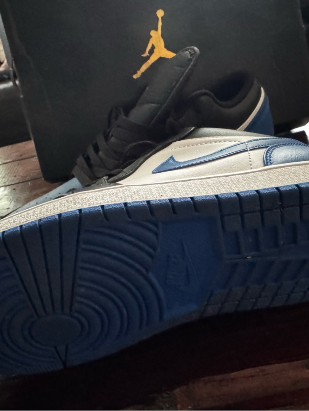 Jordan Low-Top Sneakers in Black and Blue